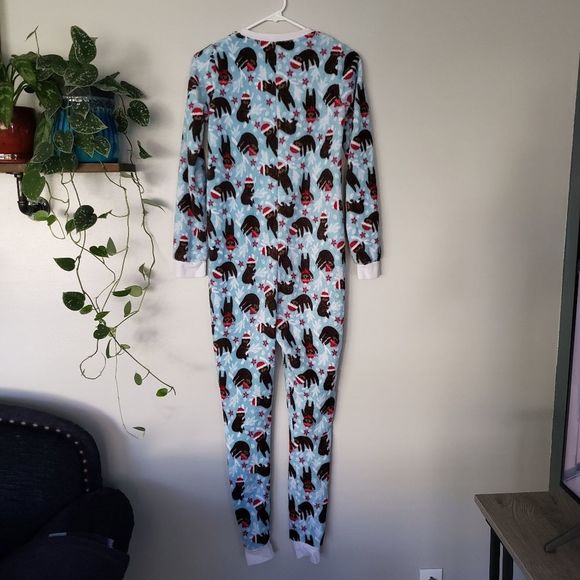 Pajama Mania Bear Sloth onsie one piece girls pajamas XS - Picture 3 of 5